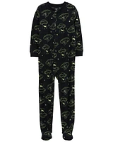 Kid 1-Piece Space Cow Fleece Footie Pyjamas