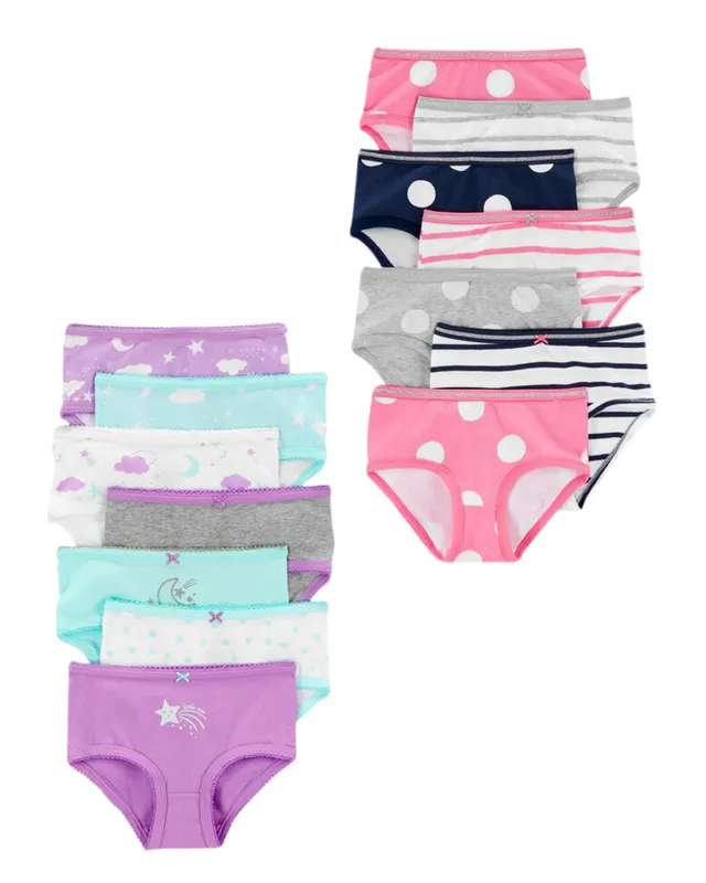 Carter's Girls 7-Pack Stretch Cotton Undies Panty Floral Size 10