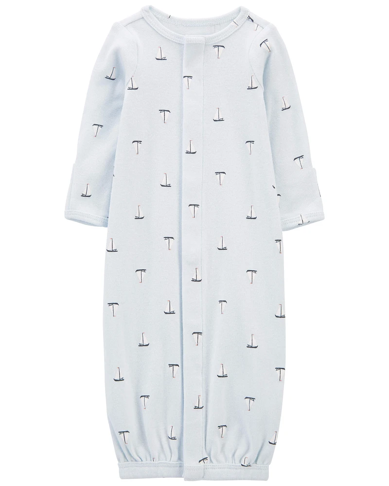 Baby Preemie Striped Sleeper Gown