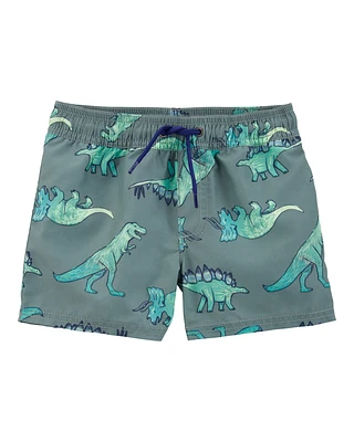Toddler Boy Dinosaur Swim Trunks - Green
