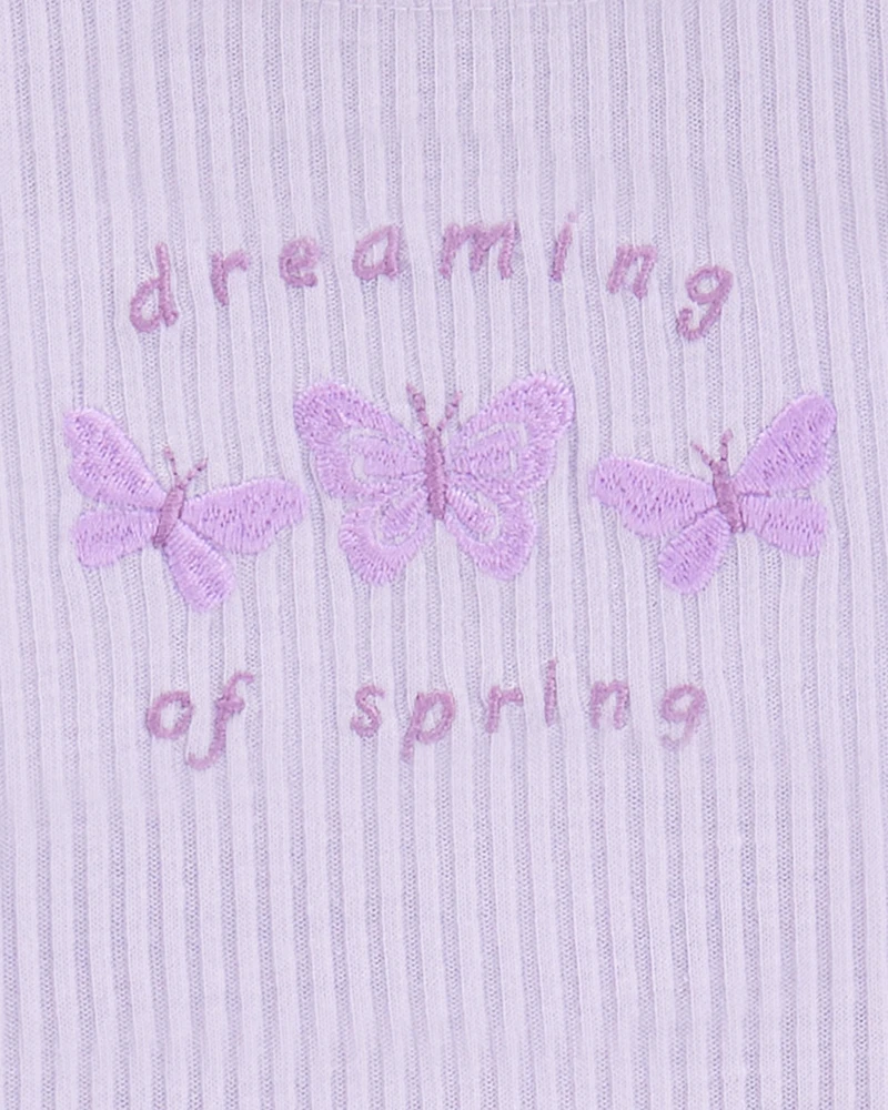 Toddler Girl Butterfly Loose Fit 2-Piece Pyjamas - Purple