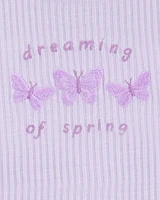 Toddler Girl Butterfly Loose Fit 2-Piece Pyjamas - Purple
