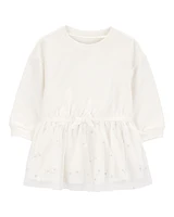 Baby Glitter Long-Sleeve Cotton Dress