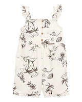 Toddler Tropical Print Flutter Romper