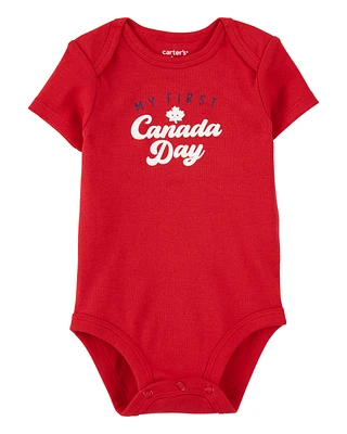 Baby My First Canada Day Bodysuit - Red