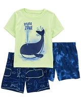 Toddler 3-Piece Whale Loose Fit Pyjama Set