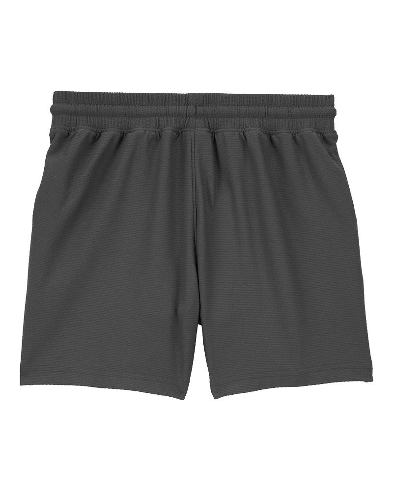 Kid Solid Cotton Blend Shorts - Gray