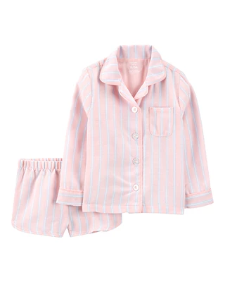Toddler Striped Loose Fit 2-Piece Pyjamas - Purple