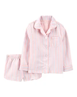 Toddler Striped Loose Fit 2-Piece Pyjamas - Purple