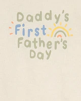 Baby 1st Father's Day Short-Sleeve Bodysuit - Ivory