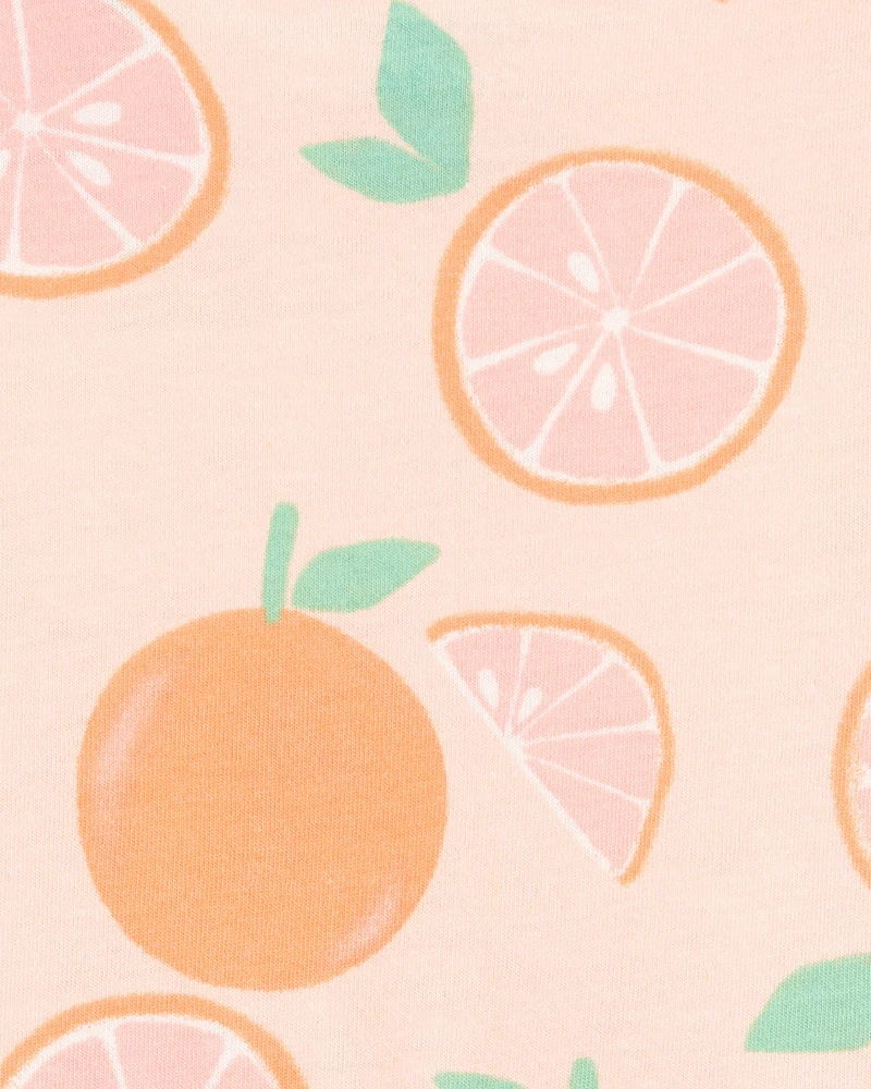 Toddler Orange Print Short-Sleeve Dress