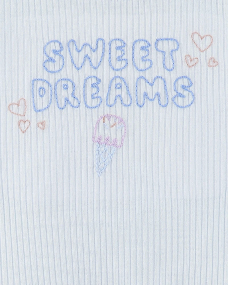 Toddler Girl Ice Cream Print Loose Fit 2-Piece Pyjamas - Blue
