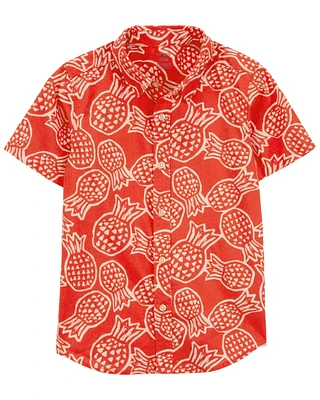 Kid Pineapple Button-Down Shirt