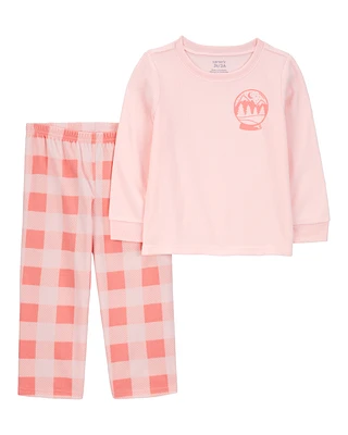 Toddler 2-Piece Thermal Top & Plaid Fleece Pyjamas