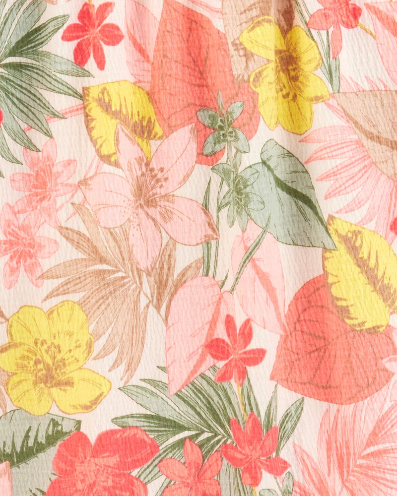 Kid Floral Smocked Midi Dress
