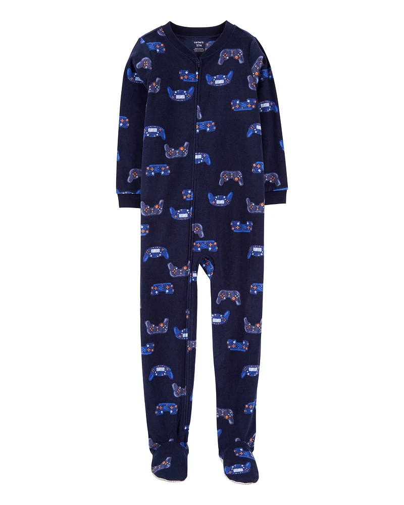 Kid 1-Piece Gamer Fleece Footie Pyjamas