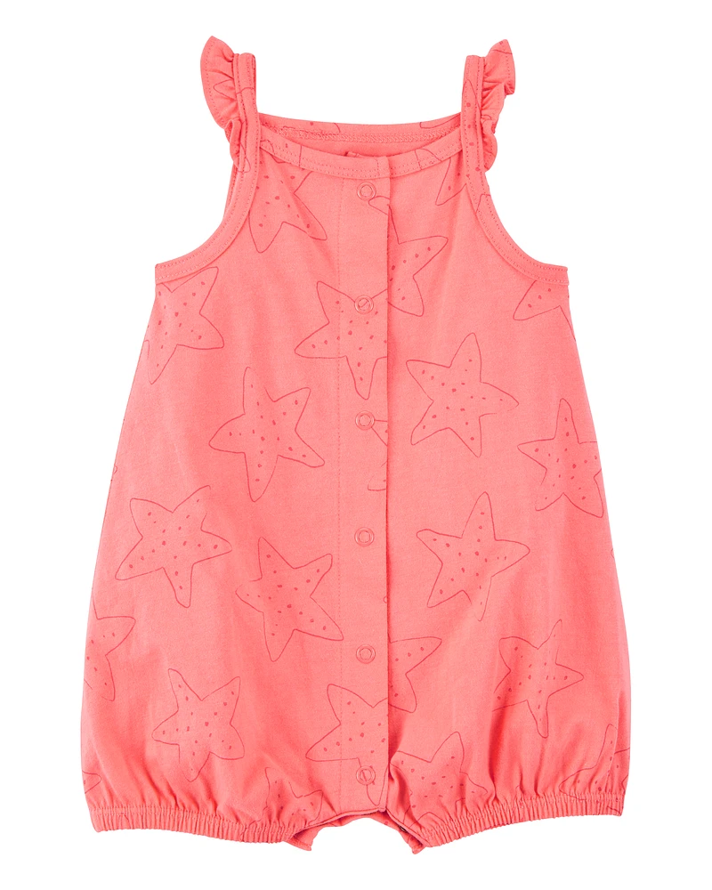 Baby Starfish Snap-Up Cotton Romper