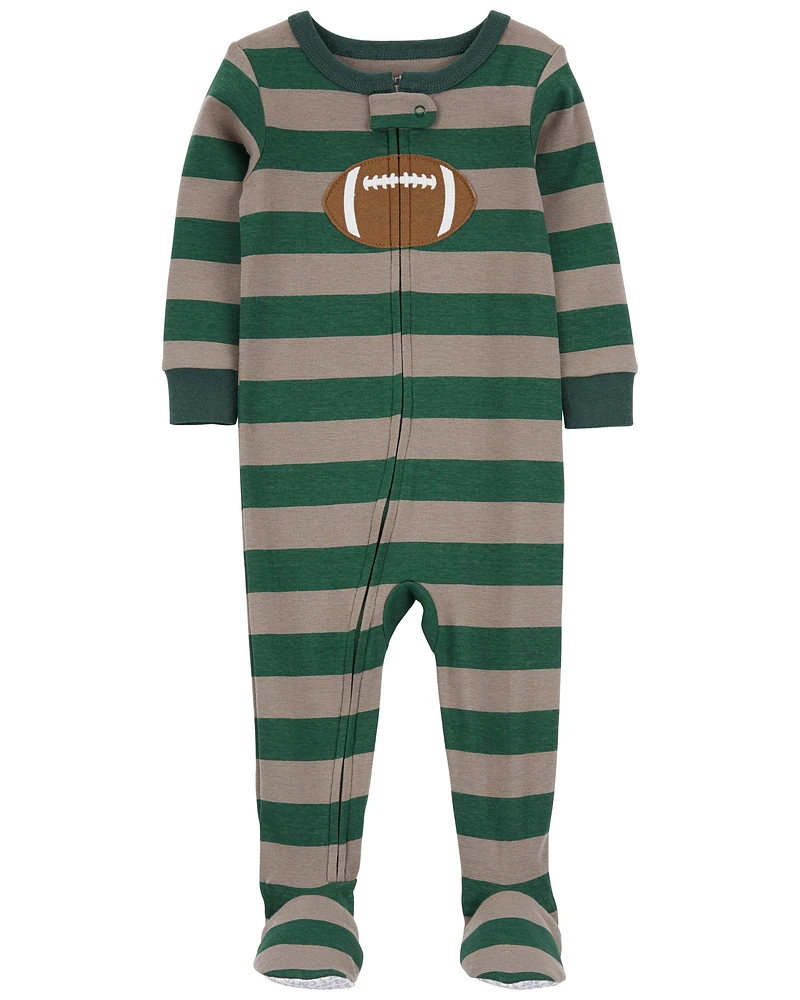 Toddler 1-Piece Football 100% Snug Fit Cotton Footie Pyjamas