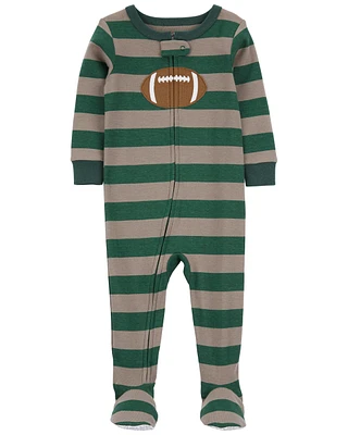 Toddler 1-Piece Football 100% Snug Fit Cotton Footie Pyjamas