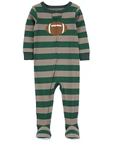 Toddler 1-Piece Football 100% Snug Fit Cotton Footie Pyjamas