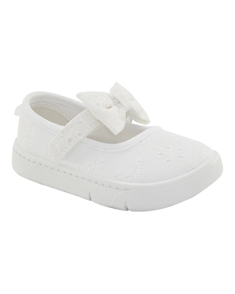 Every Step® First Walker Eyelet Mary Jane Sneakers - White