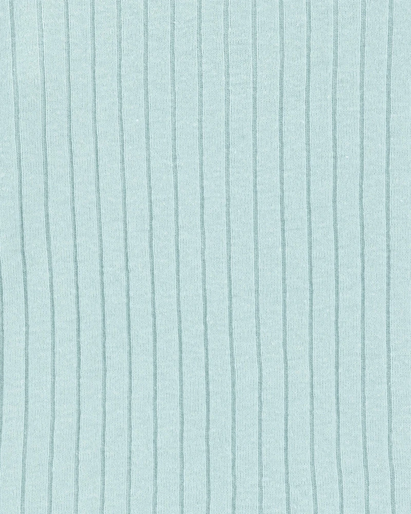 Toddler Ribbed Cotton Blend 2-Piece Pyjamas - Teal