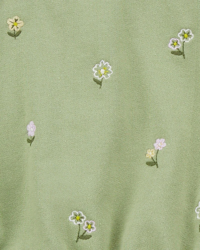 3-Piece Embroidered Floral Little Vest Set
