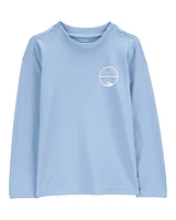 Kid Surfboard Long Sleeve Rashguard - Blue