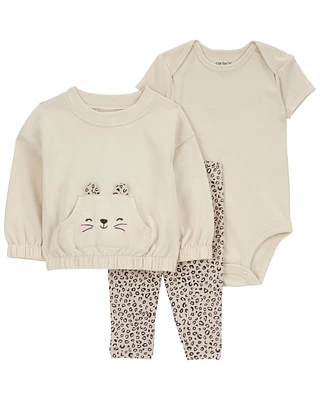 Baby 3-Piece Leopard Little Cardigan Set