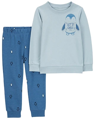 Toddler 2-Piece Penguin Sweatshirt & Pant Set