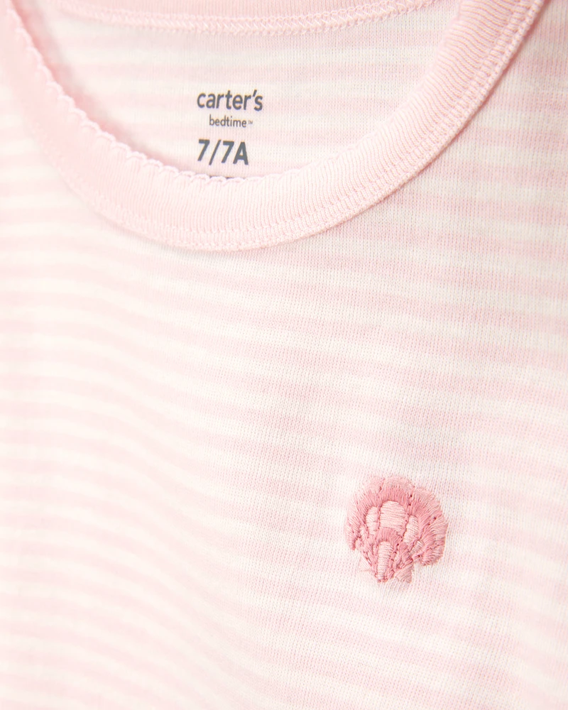 Kid Shell Print Snug Fit Cotton 4-Piece Pyjamas