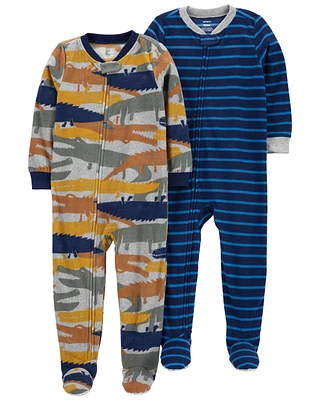 2-Pack Zip-Up Fleece Pyjamas