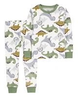 Toddler 2-Piece Fuzzy Velboa Dinosaur Pyjamas