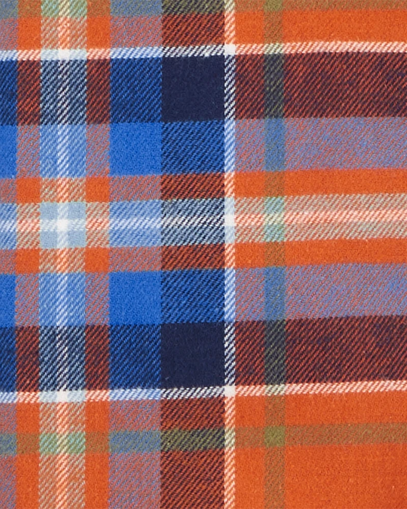 Kid Plaid Flannel Button-Down Shirt