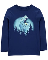 Dinosaur Cotton Blend Long-Sleeve Tee - Blue