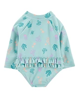 Baby 1-Piece Coral Print Rashguard