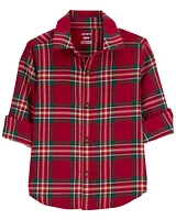 Plaid Twill Button-Down Shirt