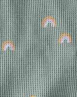 Baby Organic Cotton Waffle Knit Set Magical Rainbow Print