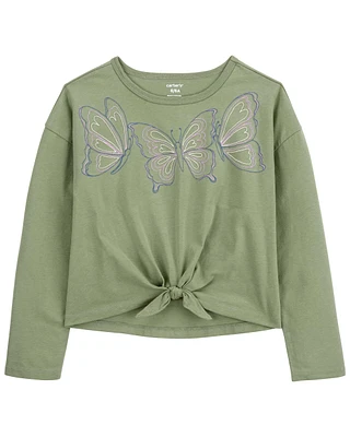 Butterfly Tie-Front Jersey Tee