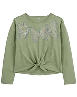 Butterfly Tie-Front Jersey Tee