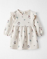 Baby Organic Cotton French Terry Dress Berry Blossom Print