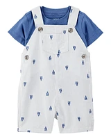 Baby 2-Piece Tee & Sailboat Shortall Set - Blue
