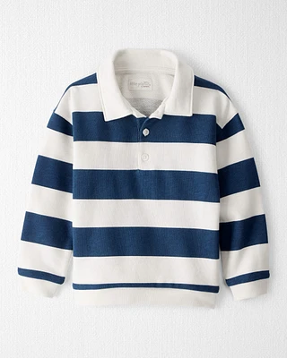 Toddler Organic Cotton Henley Top Stripes