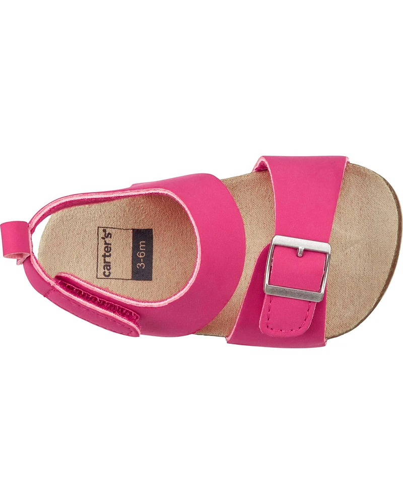 Buckle Faux Cork Sandals