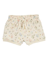 Baby Pull-On Floral Cotton Shorts