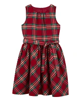 Kid Plaid Sateen Holiday Dress