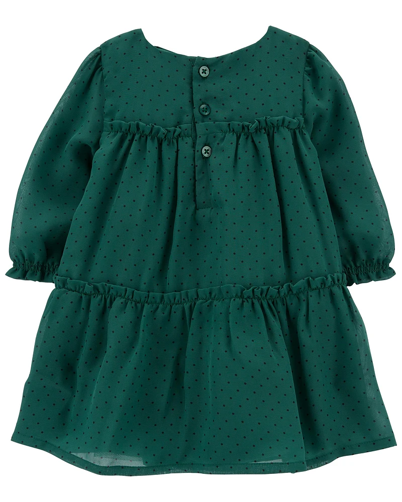 Baby Tiered Crepe Holiday Dress