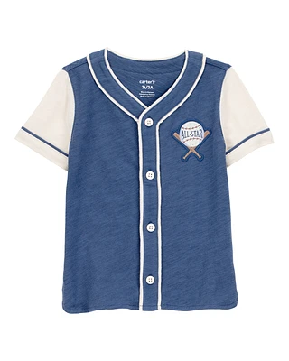 Toddler All-Star Baseball Button-Down Vintage Tee