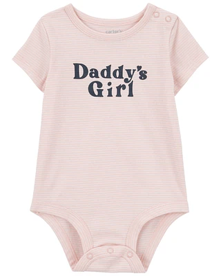 Baby Daddy's Girl Short-Sleeve Bodysuit - Pink