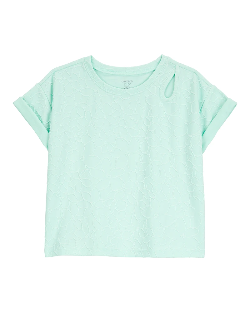 Girls Solid Short-Sleeve Tee - Turquoise